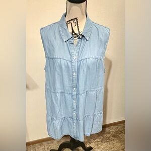 J Jill Denim 2X tiered blouse NWT